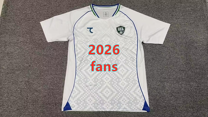 Uzbekistan Away Fans Version Jersey S-4XL