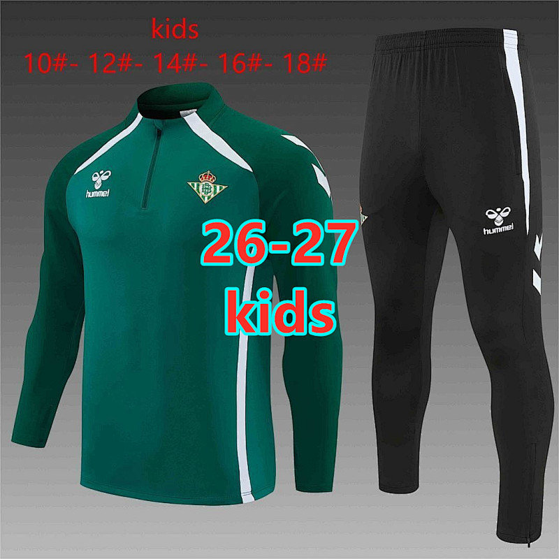 26-27 Real Betis Kids Long Sleeve Tracksuit 10 -18