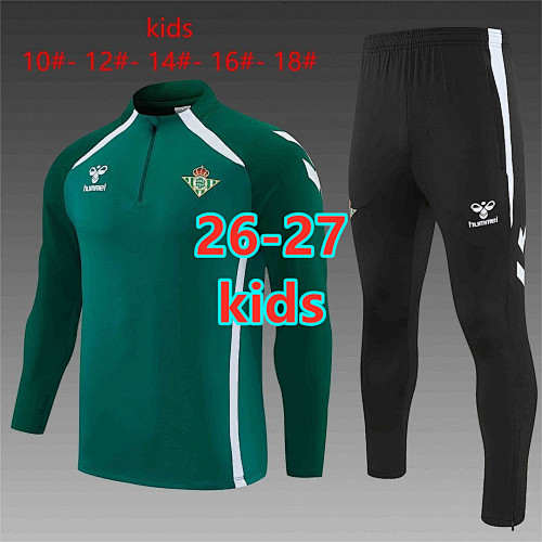 26-27 Real Betis Kids Long Sleeve Tracksuit 10 -18