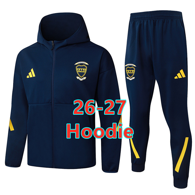 26-27 Boca Juniors Long Zipper Hoodie Jacket S-2XL