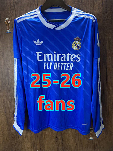 LA Liga & Ucl 25-26 Real Madrid Third Fans Long Jersey S-2XL