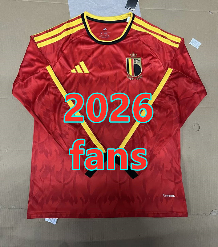 Belgium Home Fans 32 Teams Long Jersey S-4XL 32