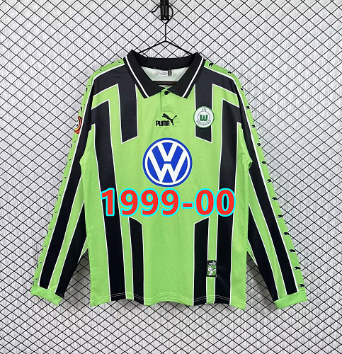 Wolfsburg Away Retro Fans Long Sleeve Jersey S-2XL