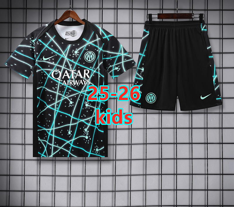 25-26 Inter Milan Kids Short Sleeve Tracksuit 18 -28