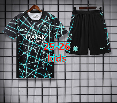 25-26 Inter Milan Kids Short Sleeve Tracksuit 18 -28