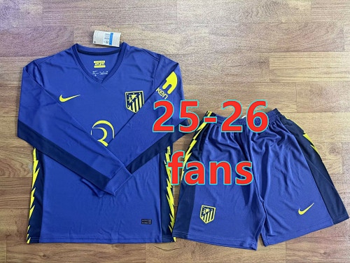 Fifa 25-26 Atletico Madrid Away Fans Long Jersey+shorts Kit S-2XL