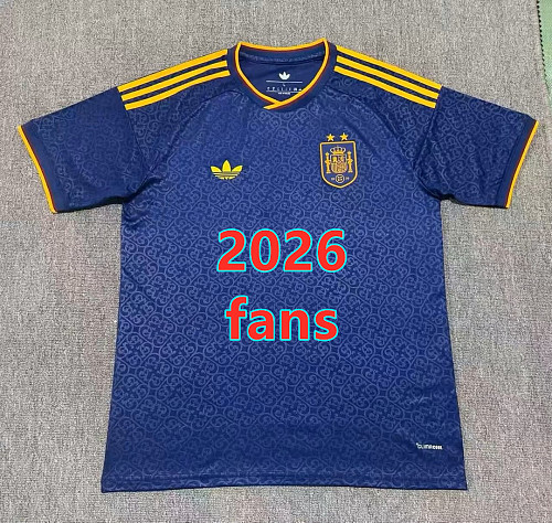 Spain Away Fans With 2 Stars Jersey S-4XL