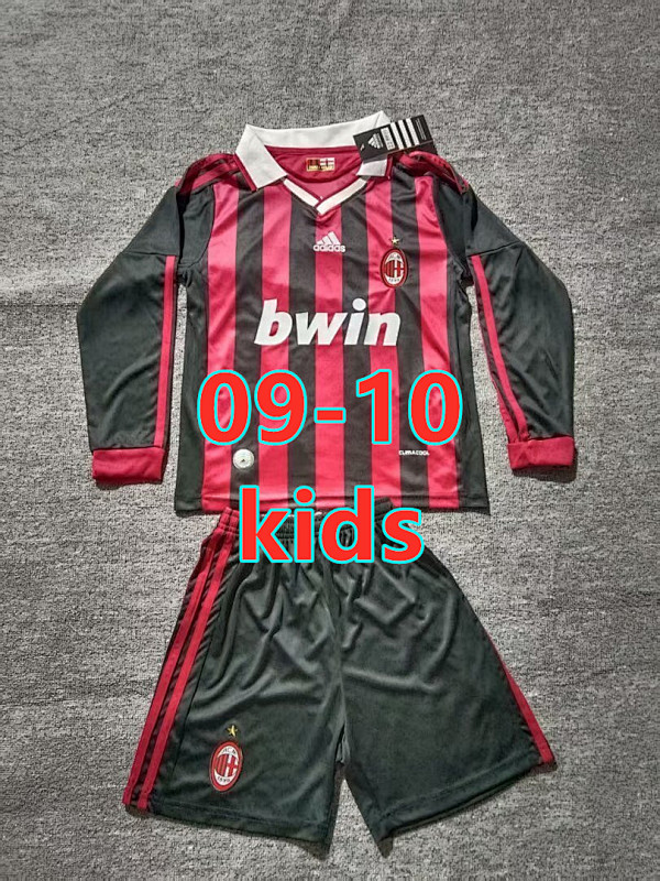 09-10 AC Milan Home Retro Kids Long+short 16 -28 AC
