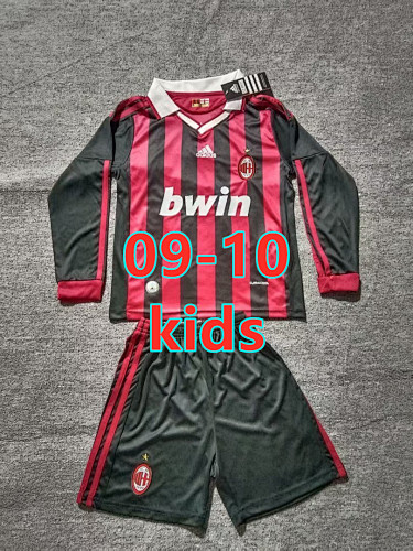 09-10 AC Milan Home Retro Kids Long+short 16 -28 AC