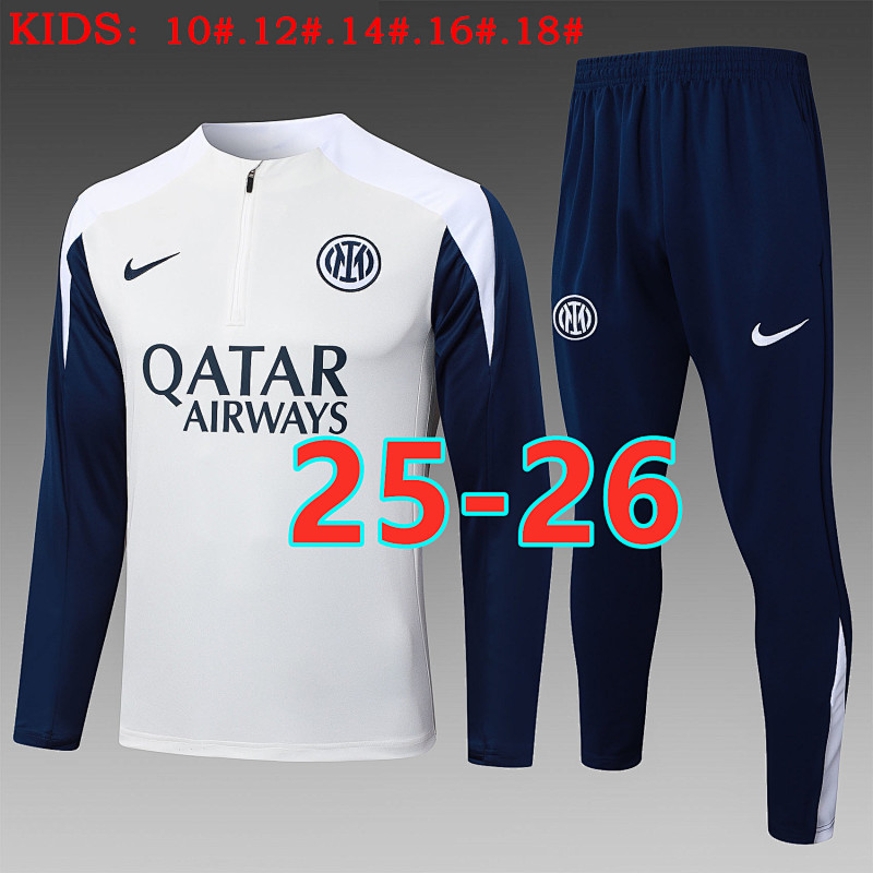25-26 Inter Milan Kids Long Sleeve Tracksuit 10- 18