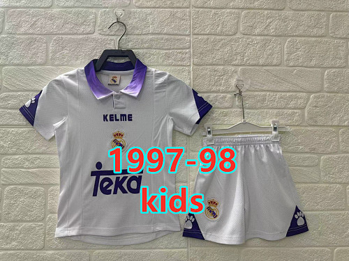 Real Madrid Home Retro Kids Jersey+shorts Kit 16 -28