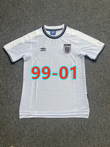 99-01 England Home Retro Jersey S-2XL