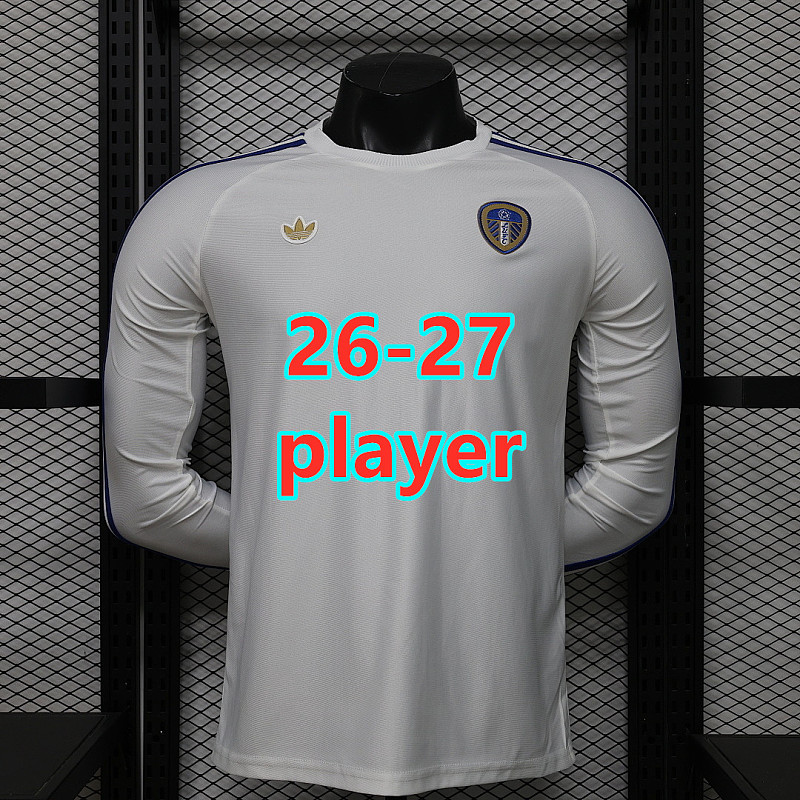 26-27 Leeds United Retro Player Long Sleeve Jersey S-3XL