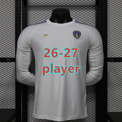 26-27 Leeds United Retro Player Long Sleeve Jersey S-3XL