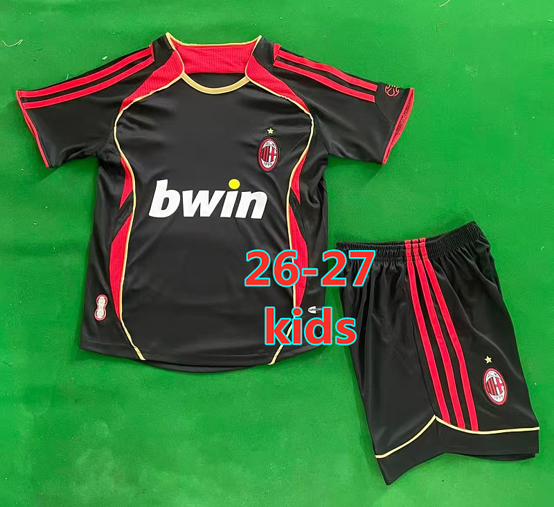 06-07 AC Milan Third Retro Kids Jersey+shorts Kit 16 -28 AC