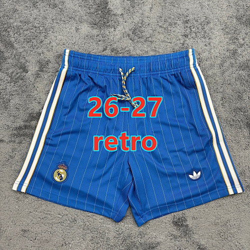 26-27 Real Madrid Retro Fans Version Shorts S-2XL