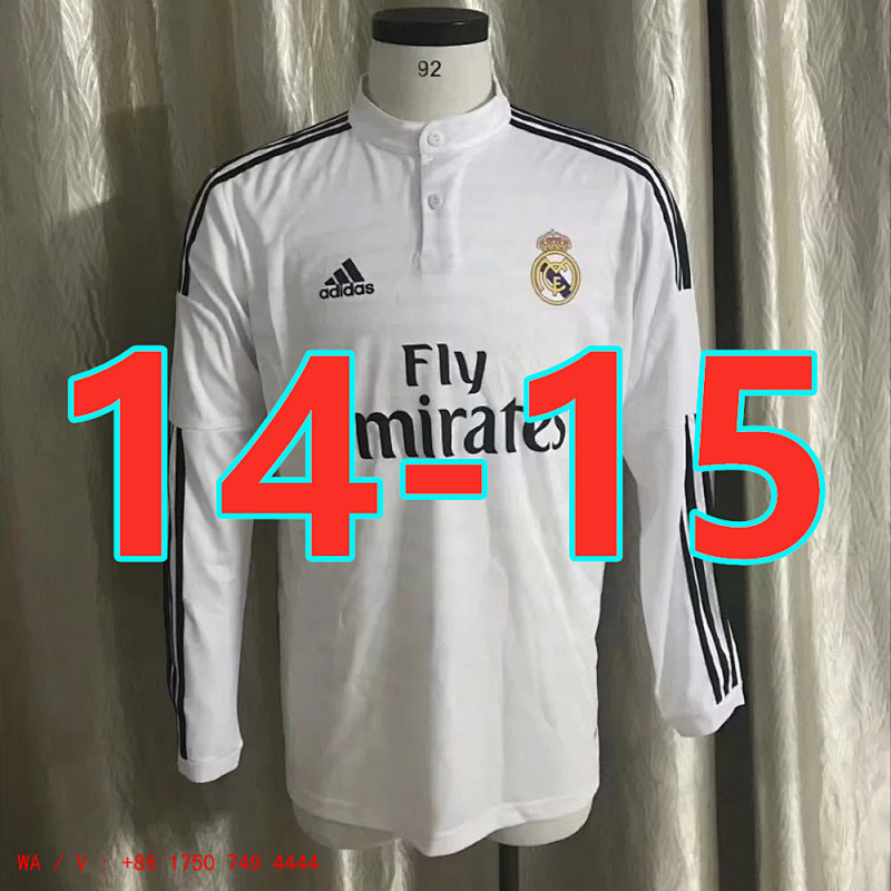 Real Madrid Retro Home Jersey Long Sleeve S-2XL