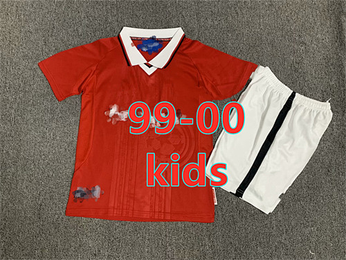 99-00 Manchester United Home Retro Kids Kit 16 -28