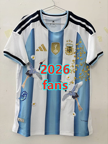 Argentina Home Player Embroidery Patterns Jersey S-2XL