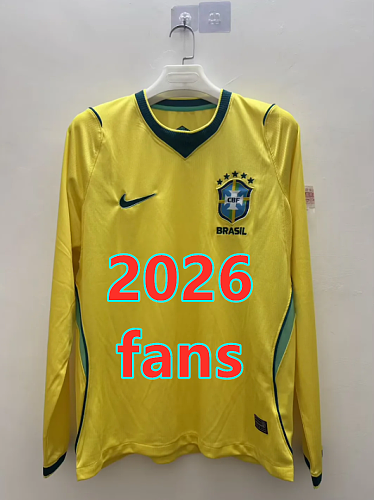 Brazil Home Fans Long 16 Teams Jersey S-4XL 16
