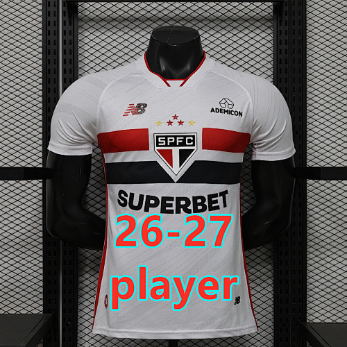 26-27 Sao Paulo Home Player Version Jersey S-3XL