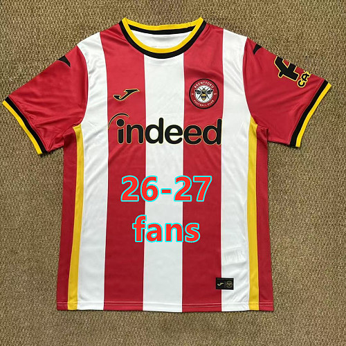 26-27 Brentford Home Fans Version Jersey S-4XL