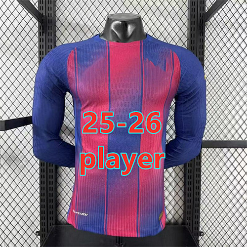 25-26 Barcelona Home Player Long Without Sponsor S-4XL
