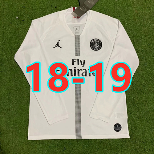 Balenciaga Paris Psg Retro 18-19 Long Sleeve Away White Jersey