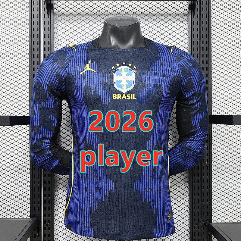 Brazil Away Player Long 16 Teams Jersey S-4XL 16
