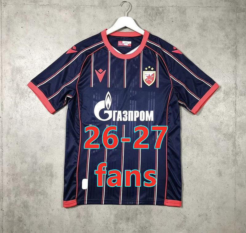 26-27 Red Star Belgrade Away Fans Version Jersey S-2XL