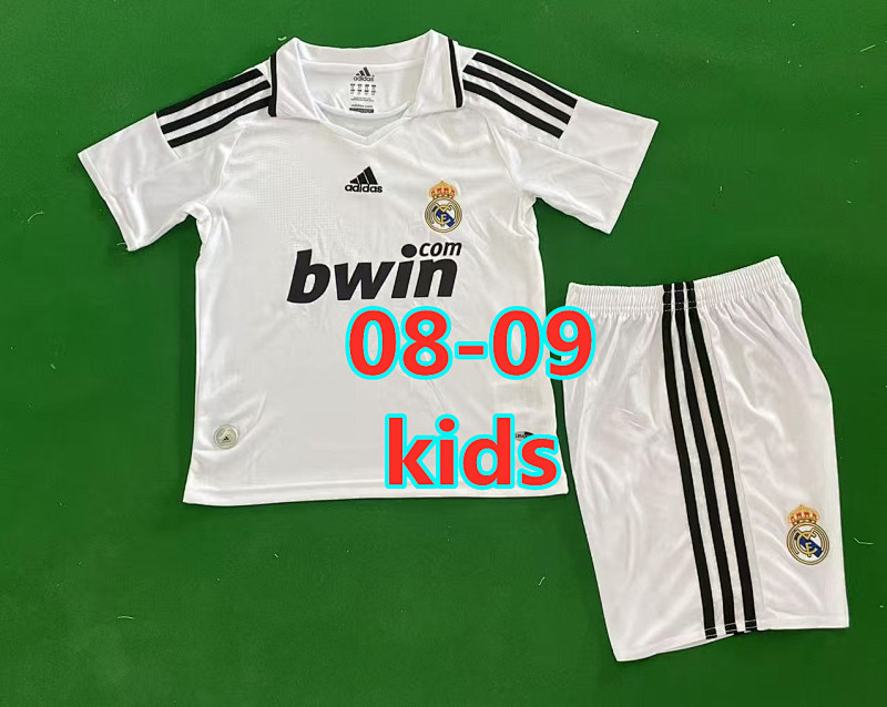 08-09 Real Madrid Home Kids Retro Jersey+shorts Kit 16 -28