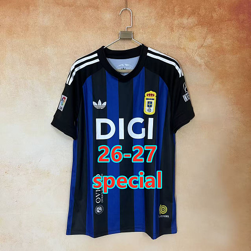 26-27 Real Oviedo Retro Special Fans Version Jersey S-4XL