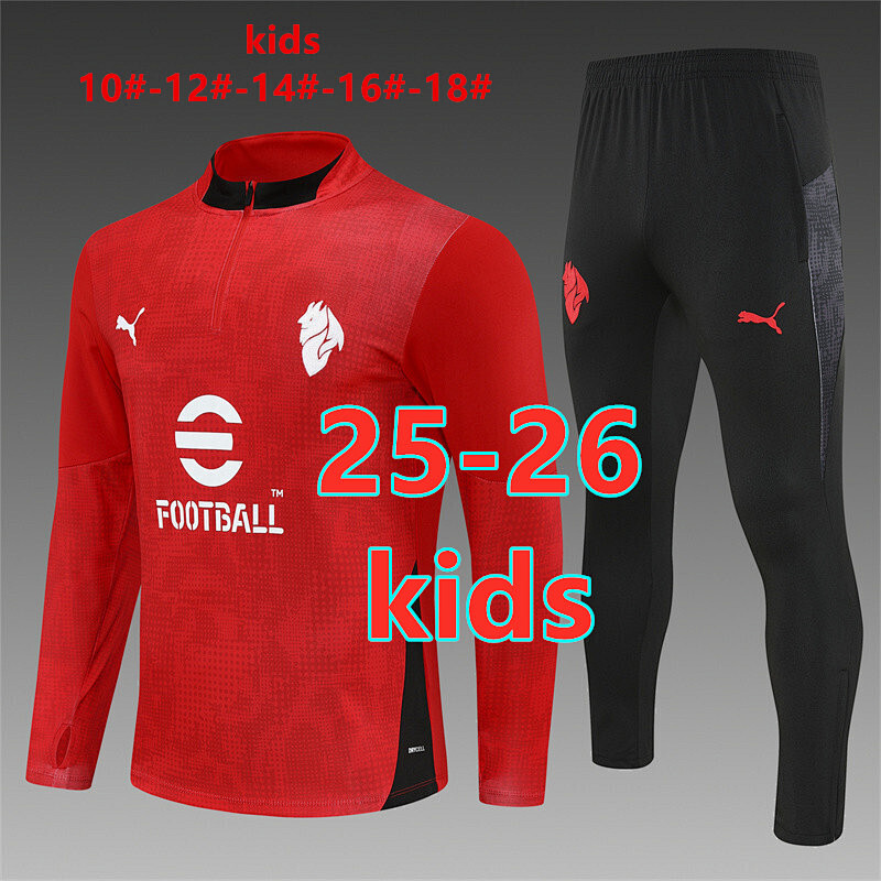 25-26 AC Milan Kids Long Sleeve Tracksuit 10- 18 AC