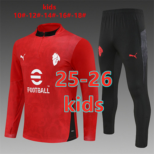 25-26 AC Milan Kids Long Sleeve Tracksuit 10- 18 AC