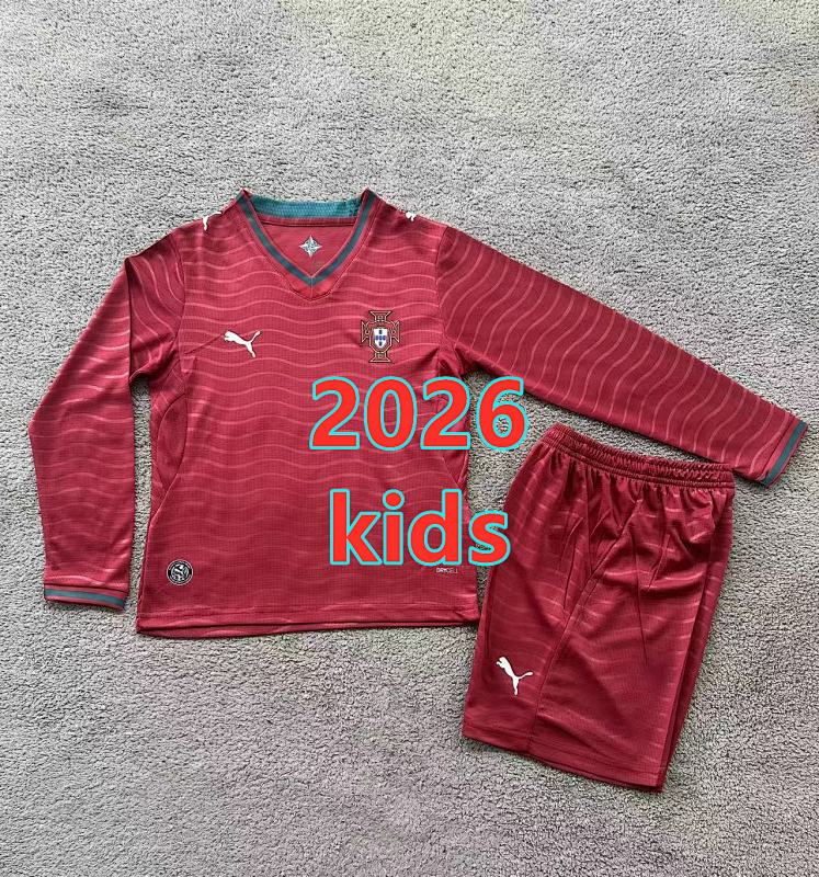 Portugal Home Kids Long Jersey+shorts 16 -28