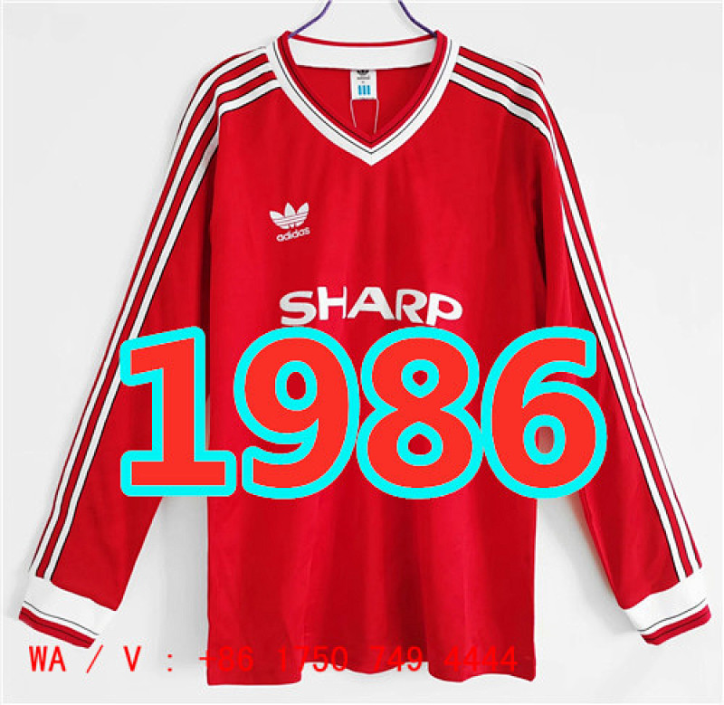 Manchester United Retro Long Sleeve Home Jersey S-2XL