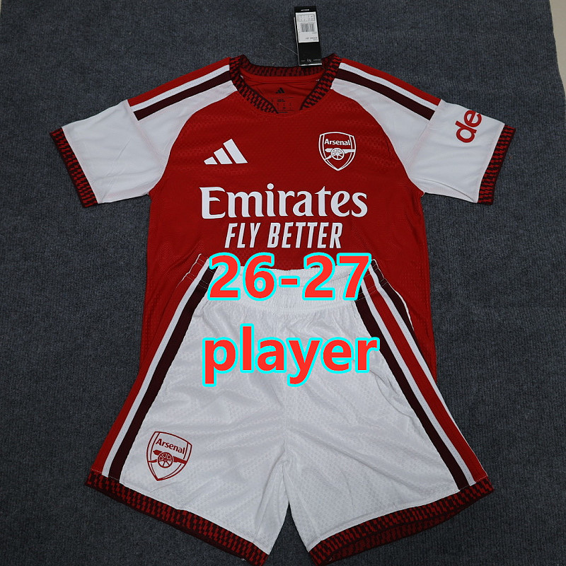 26-27 Arsenal Home Player Short Sleeve Kit S-2XL