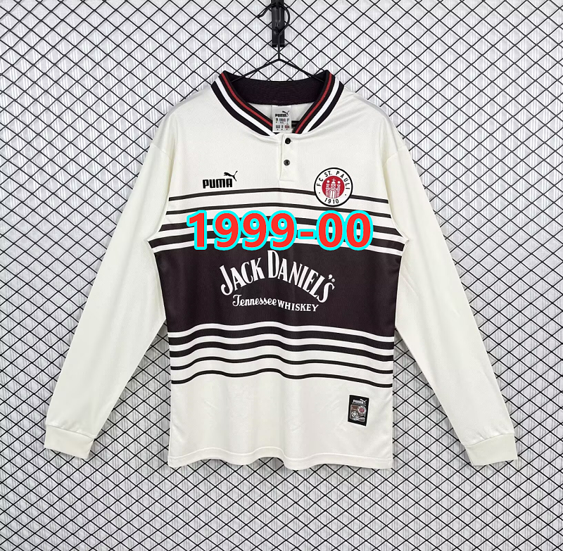 St. Pauli Home Retro Fans Long Sleeve Jersey S-2XL