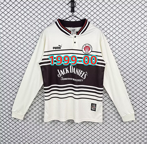 St. Pauli Home Retro Fans Long Sleeve Jersey S-2XL