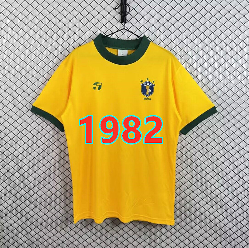 Brazil Home Retro Fans Version Jersey S-2XL Logo