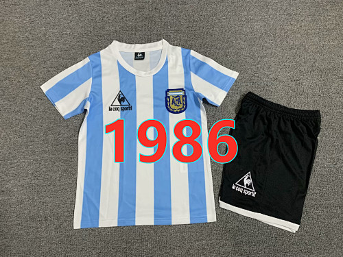 Argentina Home Retro Kids Jersey+shorts Kit 16 -28
