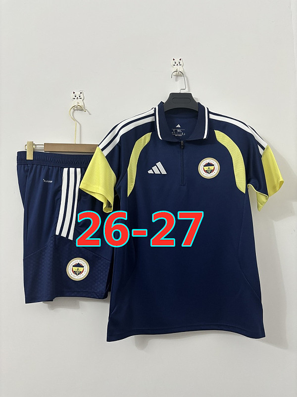 26-27 Fenerbahce Polo Short Sleeve Tracksuit Kit S-3XL Polo