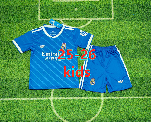 25-26 Real Madrid Third Kids Jersey+shorts Kit 16 -28