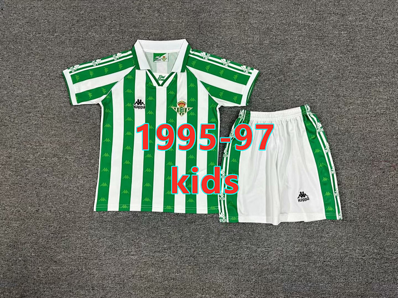Real Betis Home Retro Kids Jersey+shorts Kit 16 -28