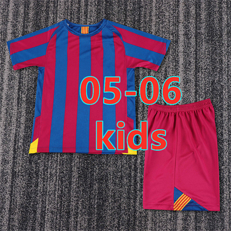 05-06 Barcelona Home Retro Kids Jersey+shorts Kit 16 -28