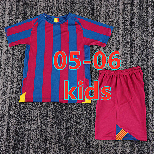 05-06 Barcelona Home Retro Kids Jersey+shorts Kit 16 -28