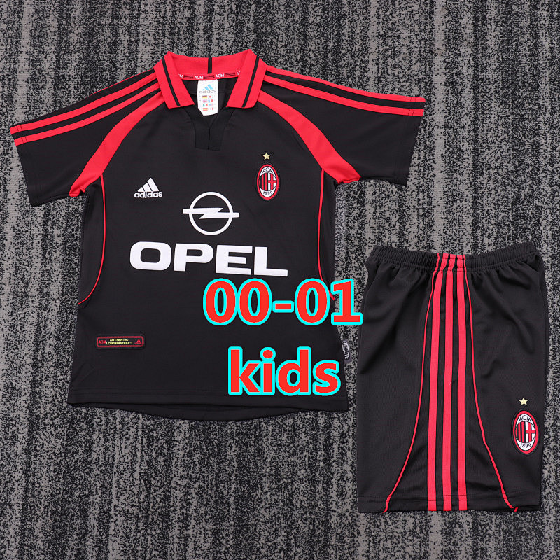 00-01 AC Milan Third Retro Kids Jersey+shorts Kit 16 -28 AC