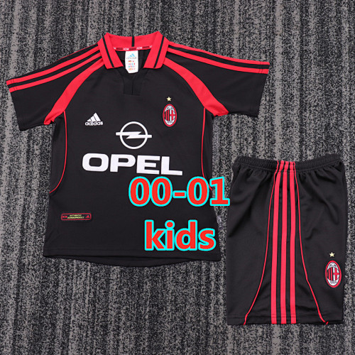 00-01 AC Milan Third Retro Kids Jersey+shorts Kit 16 -28 AC