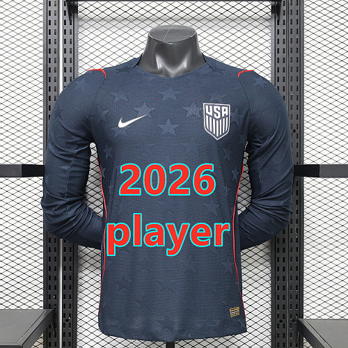 United States Away Player Long Sleeve Jersey S-2XL