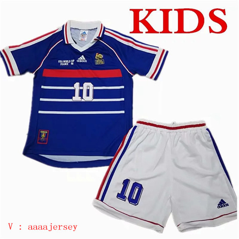 France Kids Retro 16 -28 Home Jersey